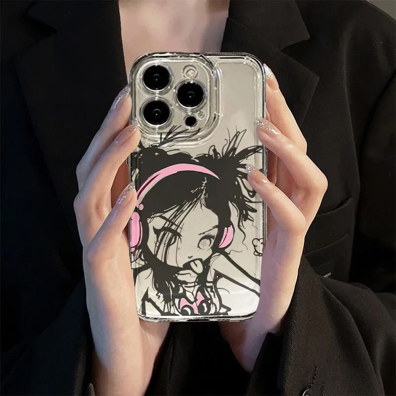 顽皮女孩适用于苹果iPhone15promax14苹果手机壳简约13/12/11小众