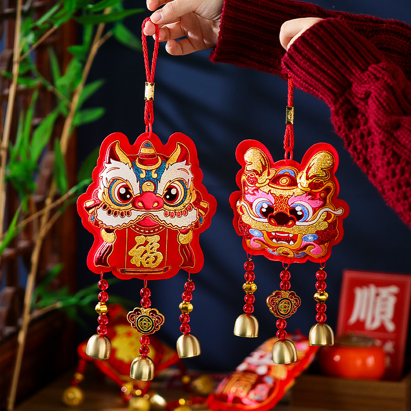 新年2024龙年春节装饰挂件过年新款客厅场景布置喜庆福字风铃挂饰