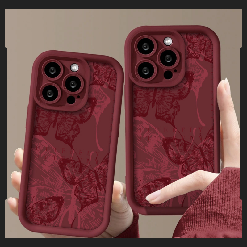高级蝴蝶适用于iphone15/13苹果14手机壳华为vivo小米oppo软套