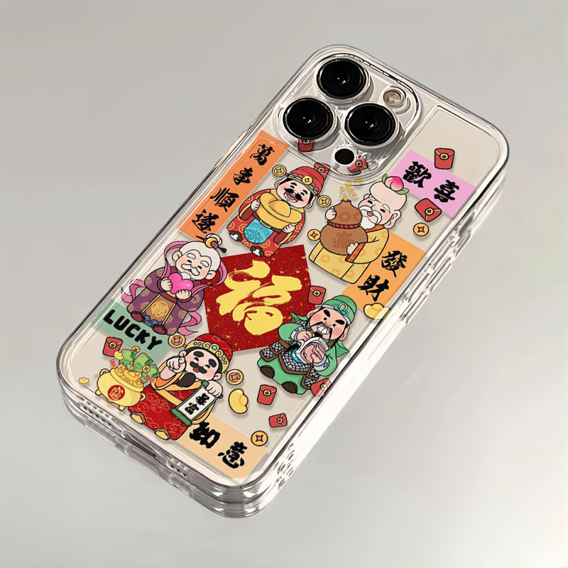 财神如意苹果小米华为iPhone15/14promax手机壳13太空12软壳11/xs