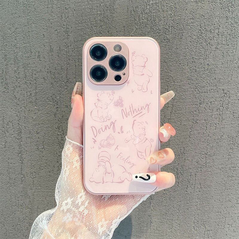 适用于苹果iphone15手机壳14/13/12/11蜂蜜熊玻璃xr高级新款7/8