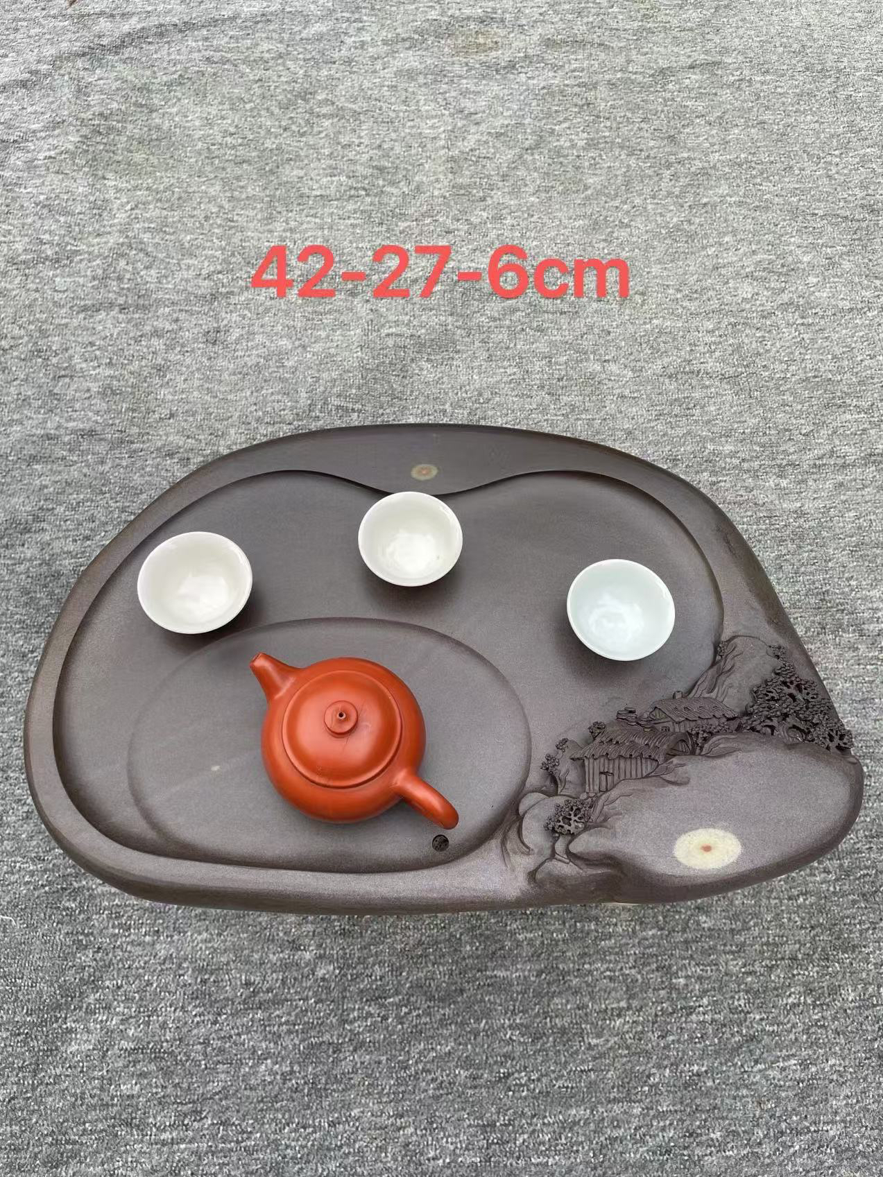 端砚茶盘，梅花坑，精美茶盘