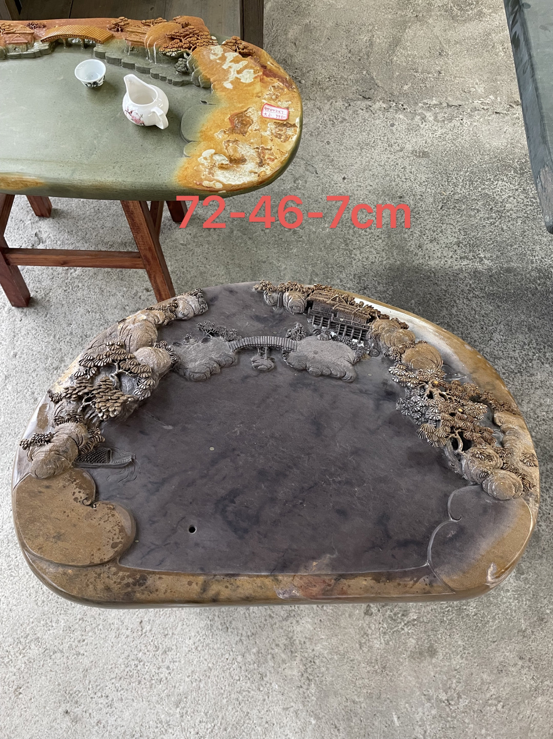 黎氏端砚精品茶盘，有7个石眼，可遇不可求，值得购买