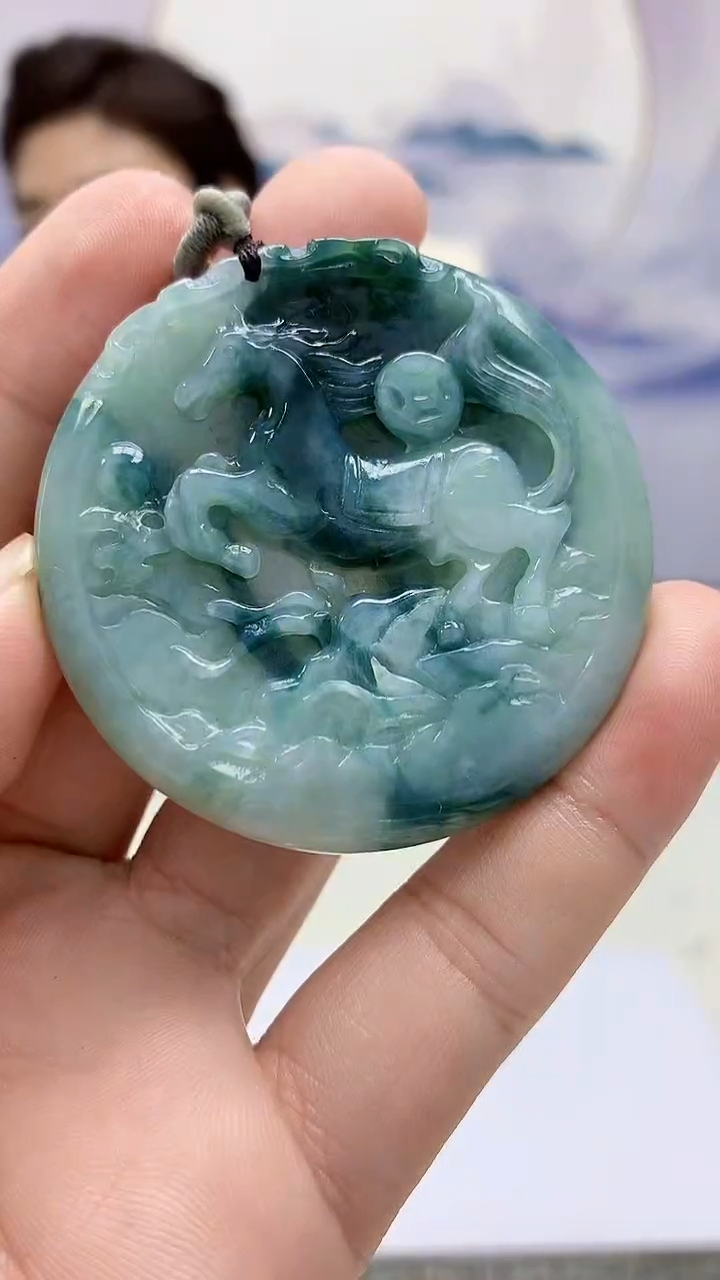 【闪购商品】定制翡翠未镶嵌4829bb-毛货挂件73