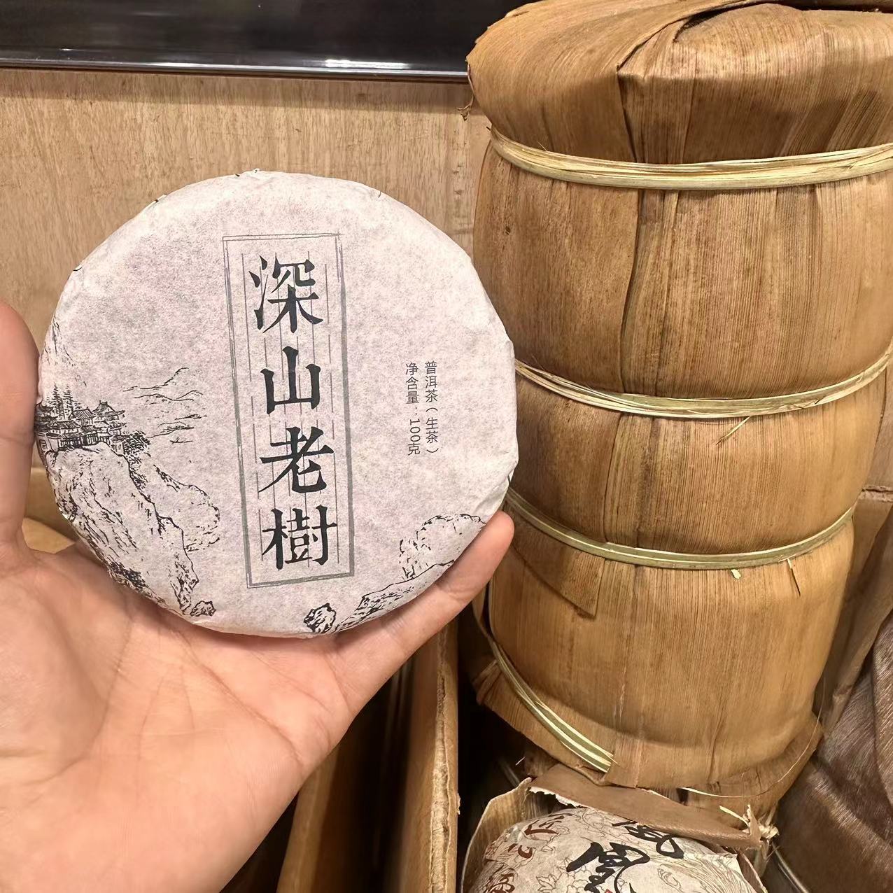 深山老树生茶2019年云南大叶种晒青压制