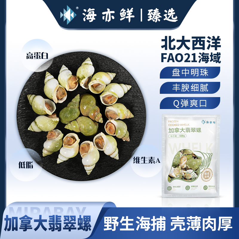 【加拿大翡翠螺】翡翠螺海螺海捕壳薄肉厚多规格500g/袋