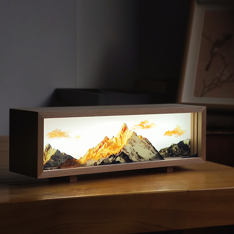 生日礼物日照金山摆件梅里雪山送男友氛围灯小夜灯乔迁礼品教师节