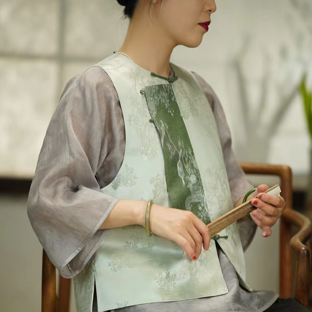 【石喃】原创新中式日常文艺休闲中国风马甲【喜闻山】