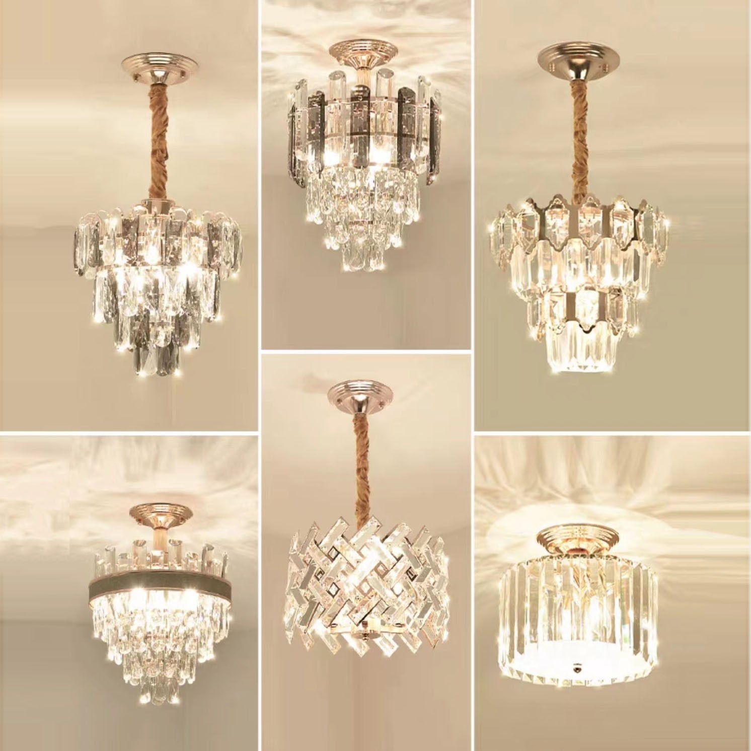 国爵轻奢水晶小吊灯过道灯走廊玄关入户灯门厅现代简约阳台楼梯间