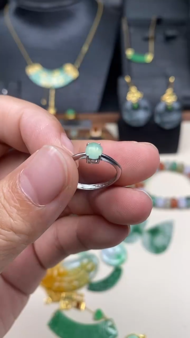 【闪购商品】定制翡翠未镶嵌净货镶嵌 925 1437