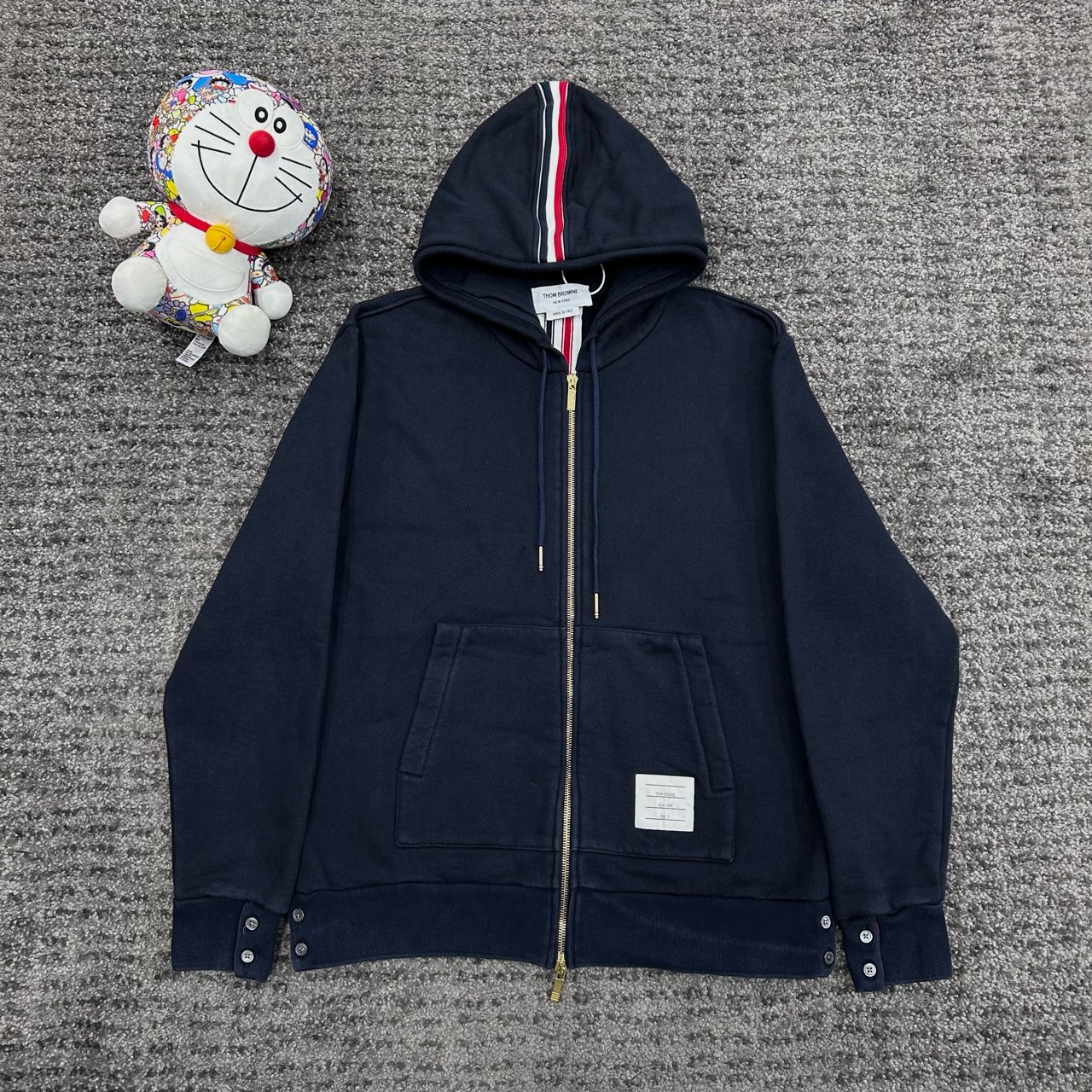 ThomBrowne TB 条纹拉链帽衫外套  尺码/3 成色/98 YH10016