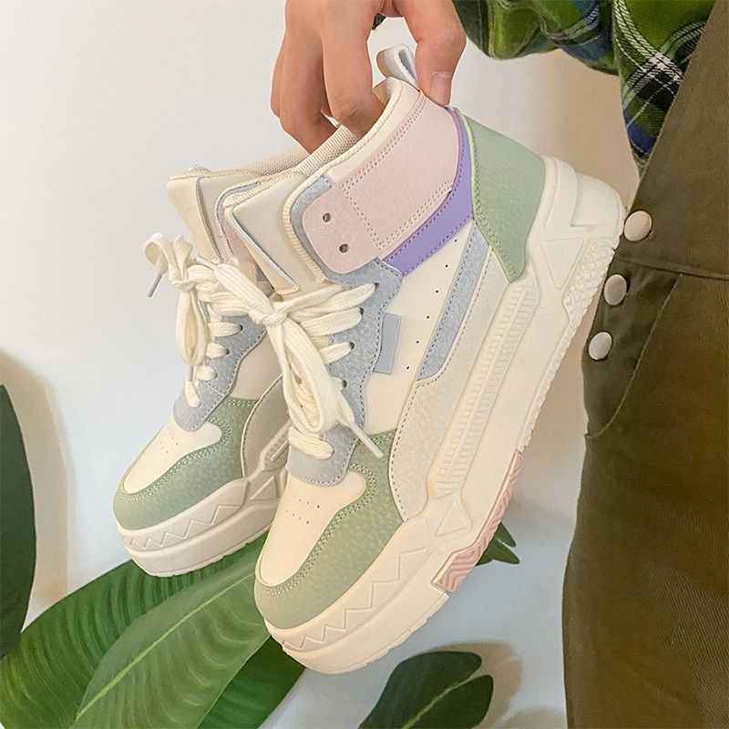 红蜻蜓牌高帮鞋女2023秋冬季新款增高小白鞋女ins风休闲百搭板鞋