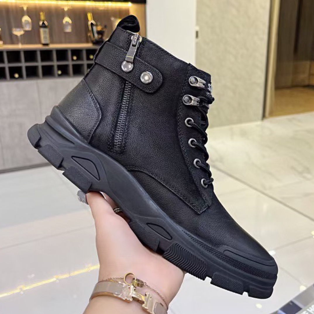 【雪地靴】头层牛皮 新款时尚百搭真皮大棉加厚靴子男鞋（羊毛内里）