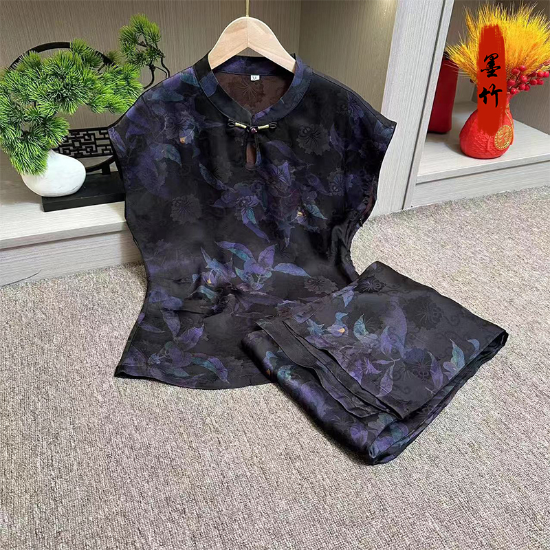 【芷柔】新中式中国风国潮时尚气质女士无袖套装高级定制版花箩女装