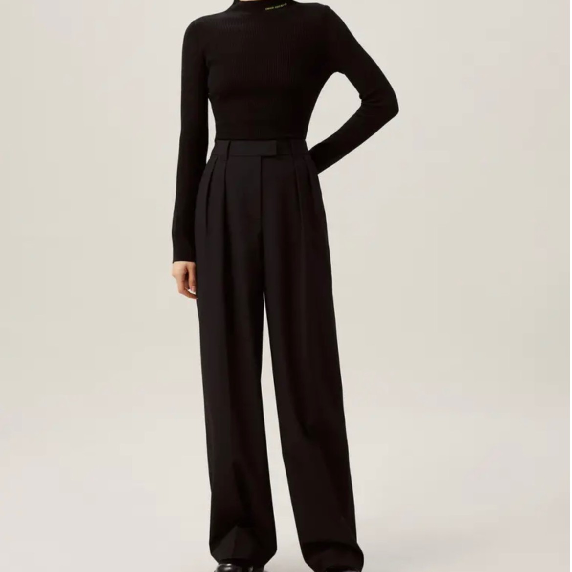 AMASS/阿玛施阿玛施新款时尚高腰复古百搭直筒气质休闲裤5100349