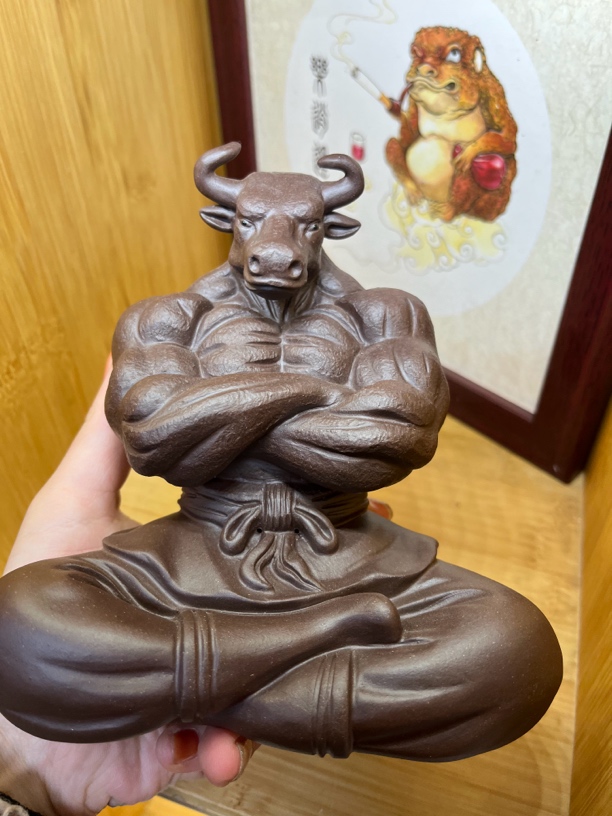 精品高档紫砂茶宠牛魔王般若牛仙周维新制作