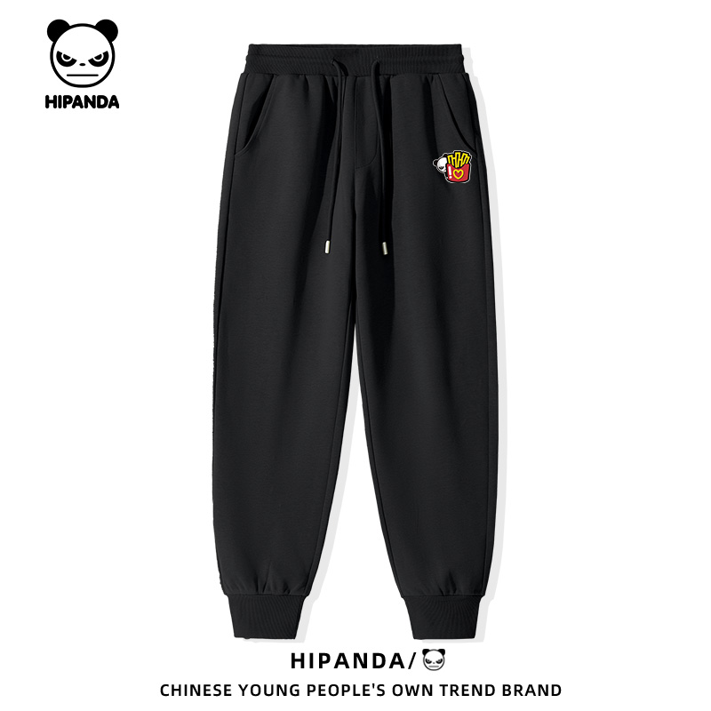 HiPanda你好熊猫潮流设计感休闲裤男款宽松百搭基础款束脚卫裤男B