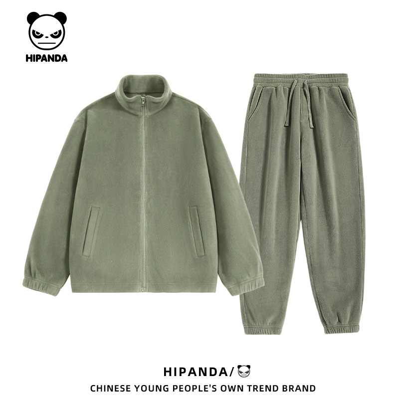 HiPanda你好熊猫秋冬休闲运动套装新款休闲外套运动服男女同款B