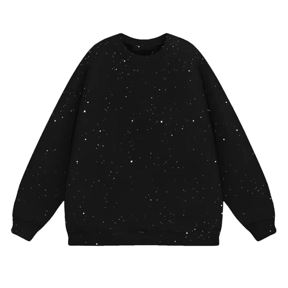 满天星卫衣亮晶晶轻奢爆款黑色加绒百搭宽松潮流情侣圆领星空卫衣