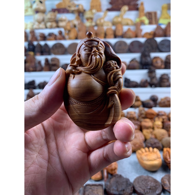 高货哦 太行崖柏玉化透光二爷手把件