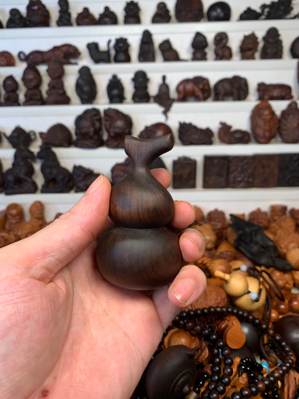 高货哦 太行崖柏雷击木大葫芦手摆件8.1x4.6工艺品实心
