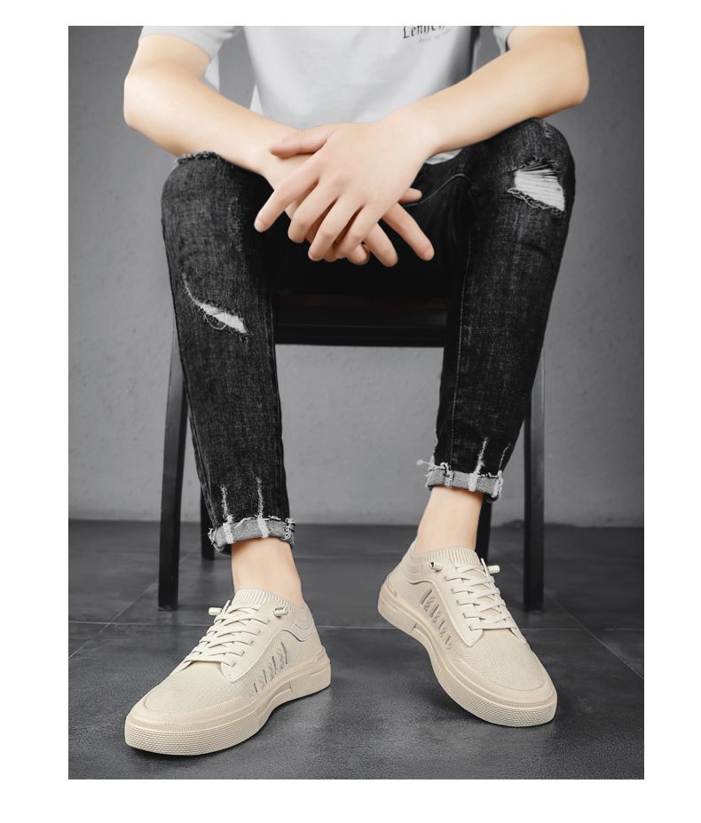 CK25男鞋男士时尚休闲百搭夏季透气潮鞋软底春季学生白鞋网面低帮