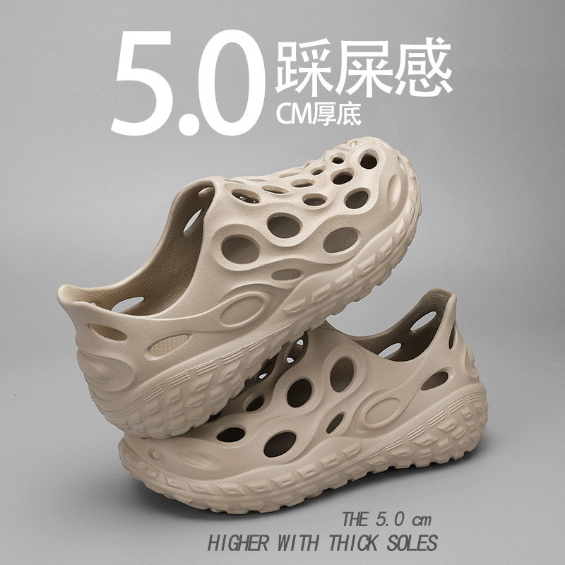 高端爆款洞洞鞋软底外穿防臭防滑包头ins男士休闲夏季源头鞋厂款