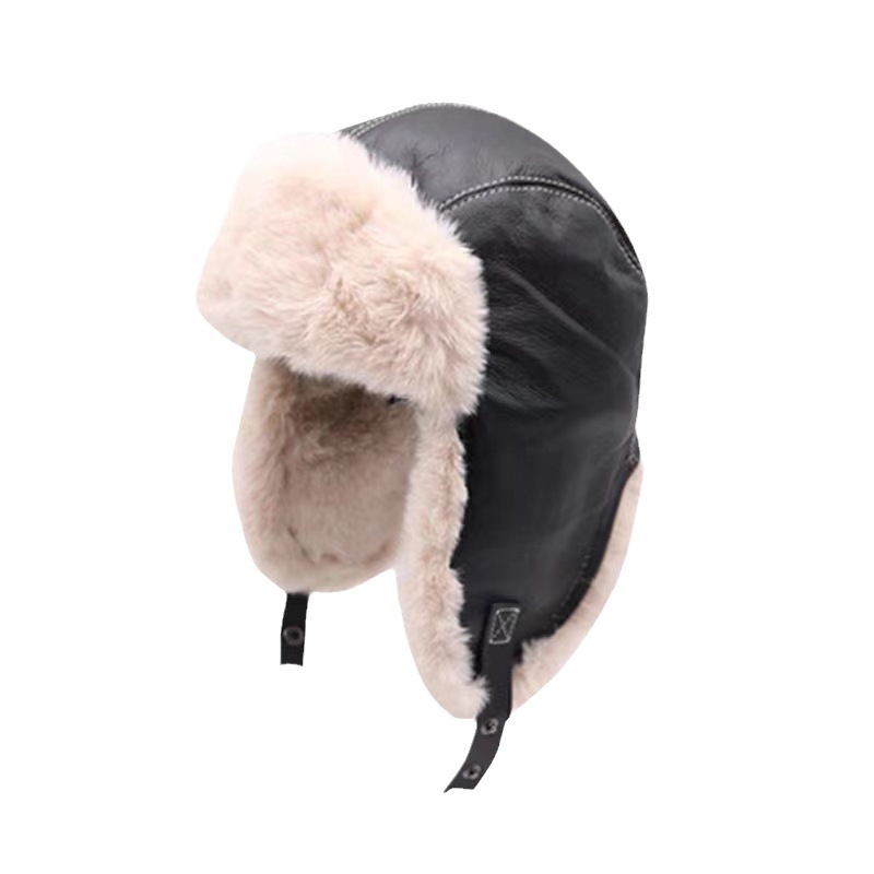 飞行员帽子男女秋冬季雷锋帽东北骑车护耳加绒防风镜加厚保暖帽子
