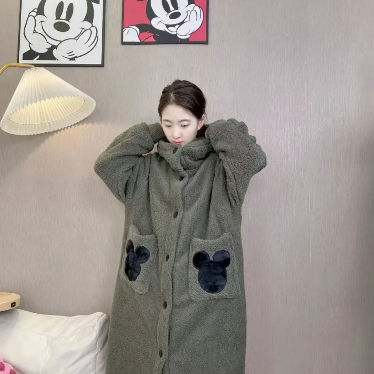 新中式睡衣高级简约宿舍家居中国风男女同款加绒加厚外套