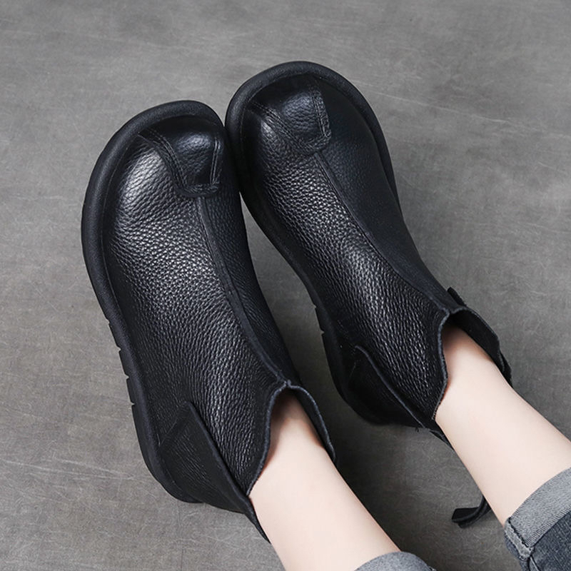 5918新款短靴女平底妈妈鞋最新款靴子秋冬季保暖防滑靴子棉靴