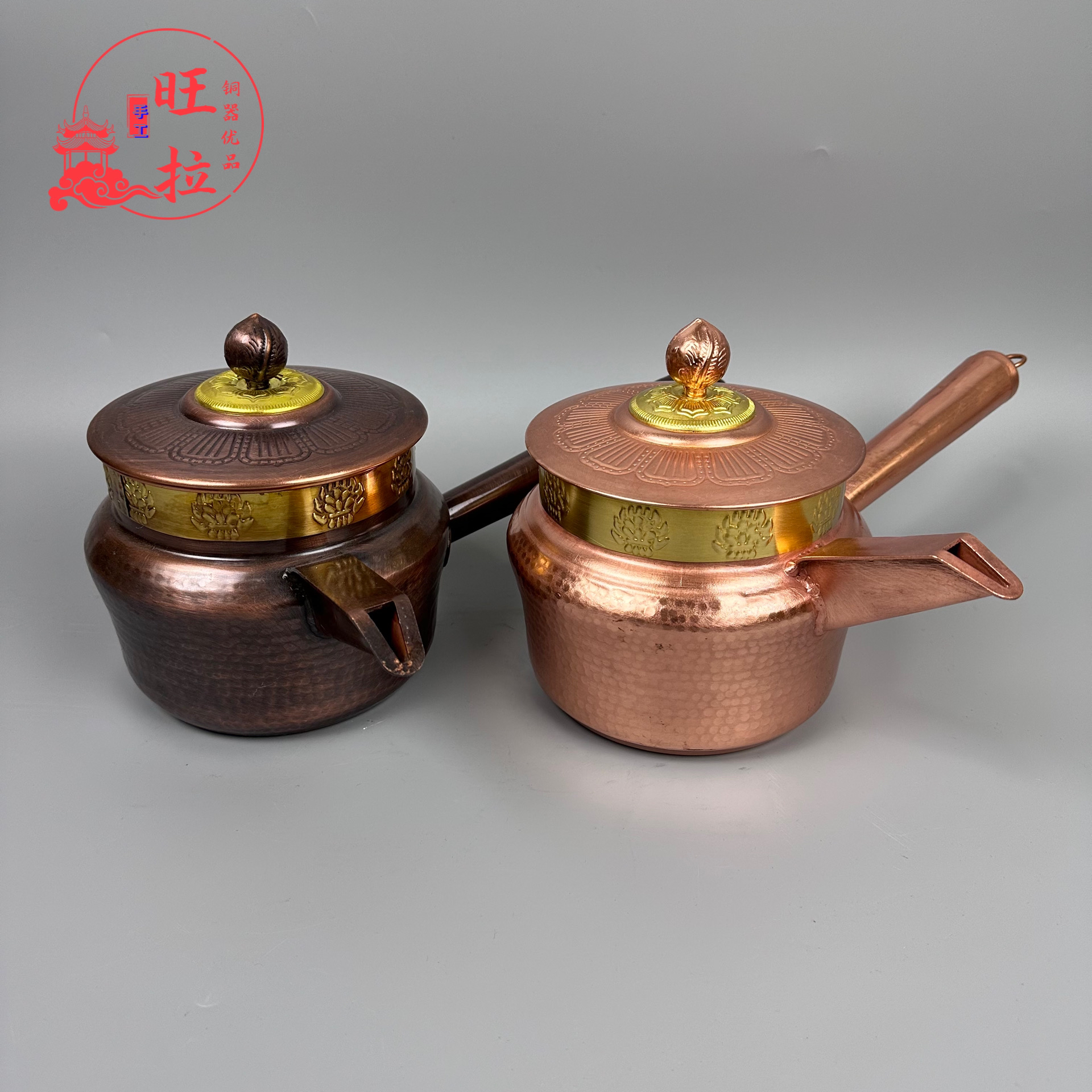 旺拉铜器优品民族风酥油壶奶茶壶家用铜器摆件