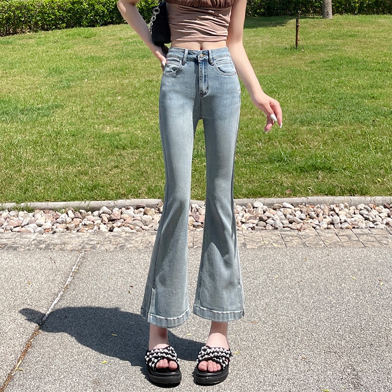 直播链接，显瘦新款弹力牛仔裤喇叭裤女修身女长裤