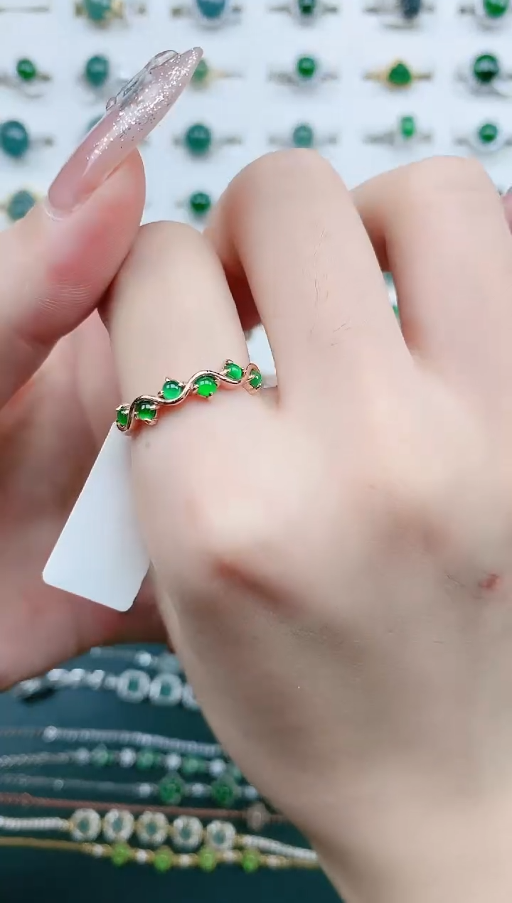 【闪购商品】翡翠戒指银S925镶嵌天然翡翠