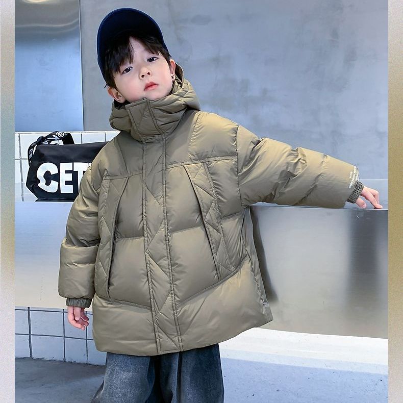 儿童羽绒服男童加厚冬装2023新款中大童男孩90白鸭绒外套保暖上衣