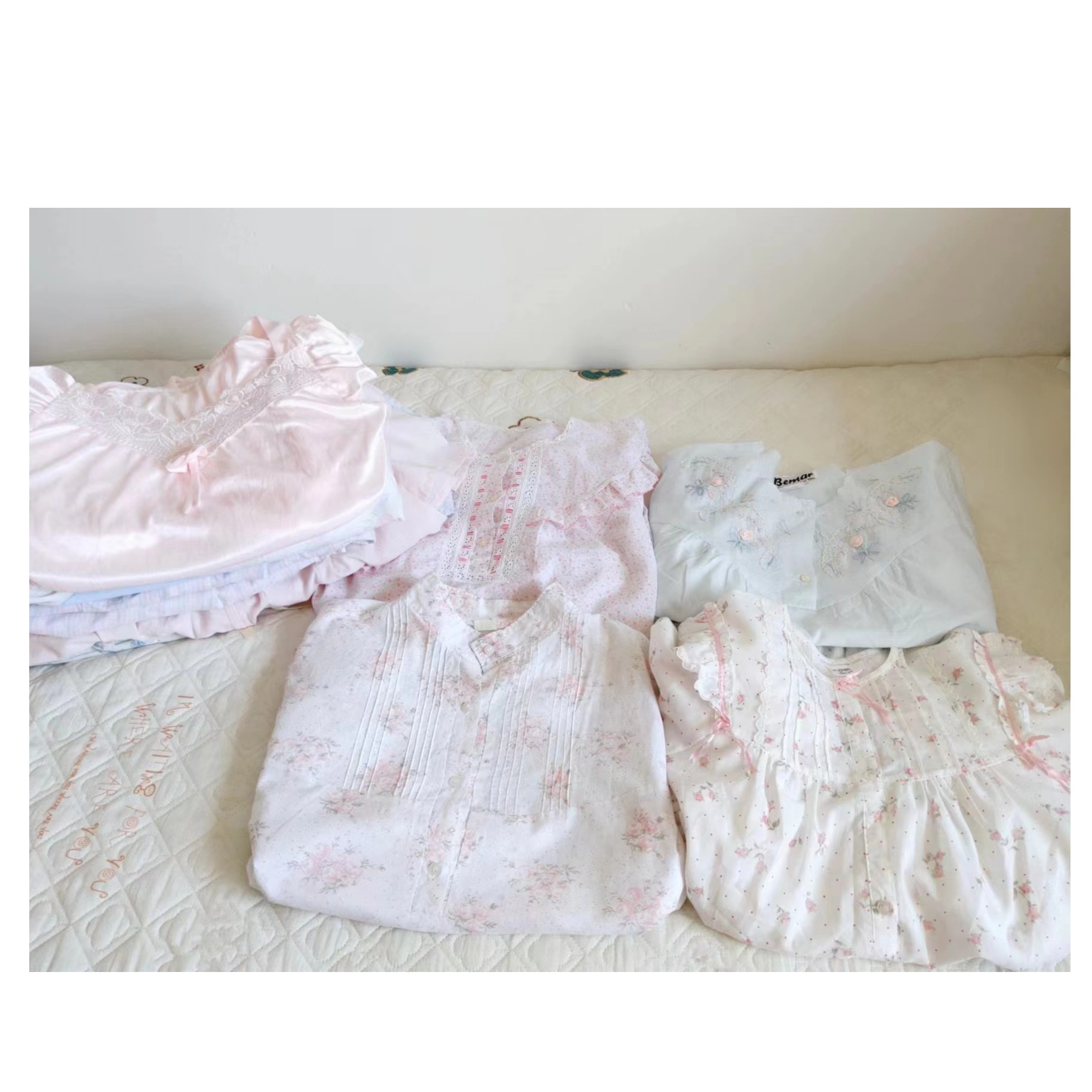 vintage古着连衣裙睡裙碎花宽松百搭女士薄款保暖舒适夏天少女