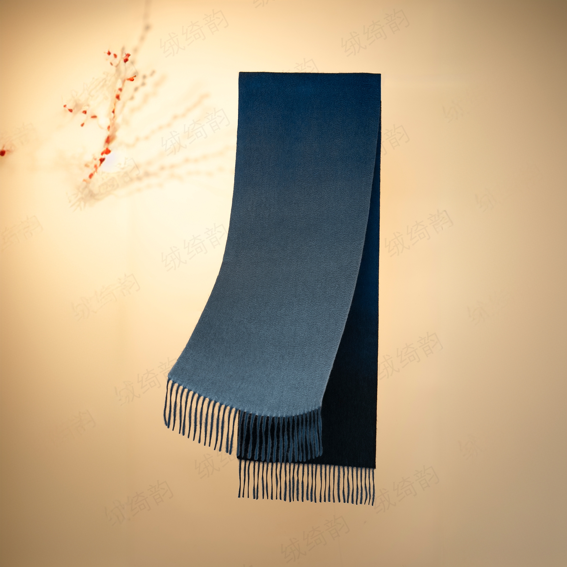 山羊绒水波纹渐变吊染保暖亲肤时尚围巾羊绒围巾水波纹围巾