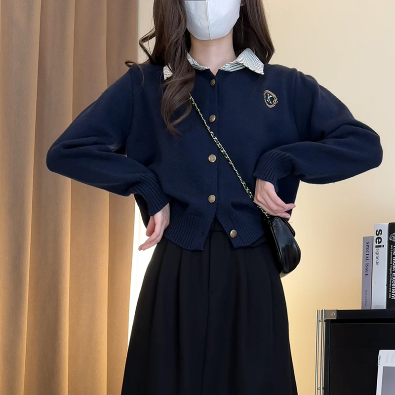 秋冬新款上衣开衫毛衣长袖针织短款宽松显瘦气质时尚百搭复古秋冬