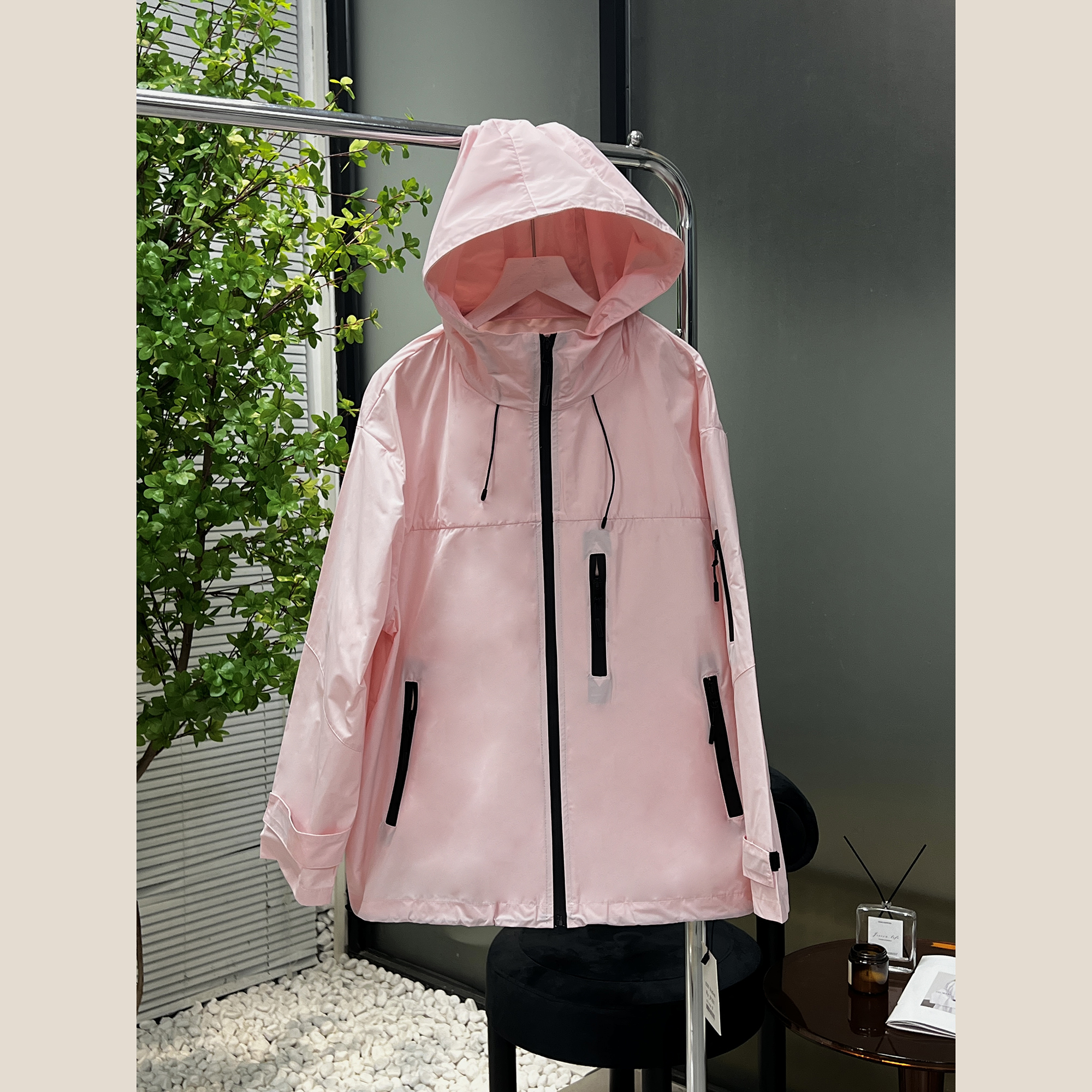 粉色冲锋衣防晒外套9181-1（清）