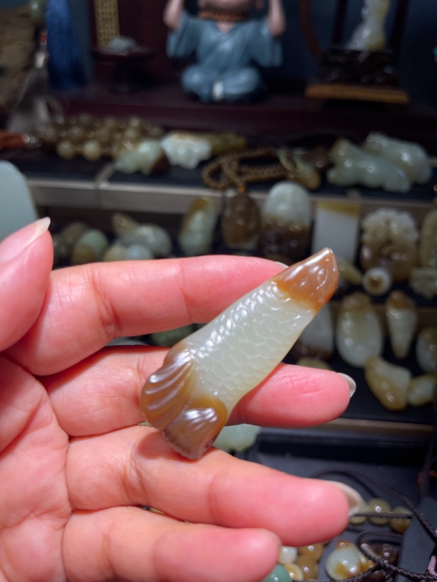 新疆且末糖白小鱼挂件（年年有余）吊坠