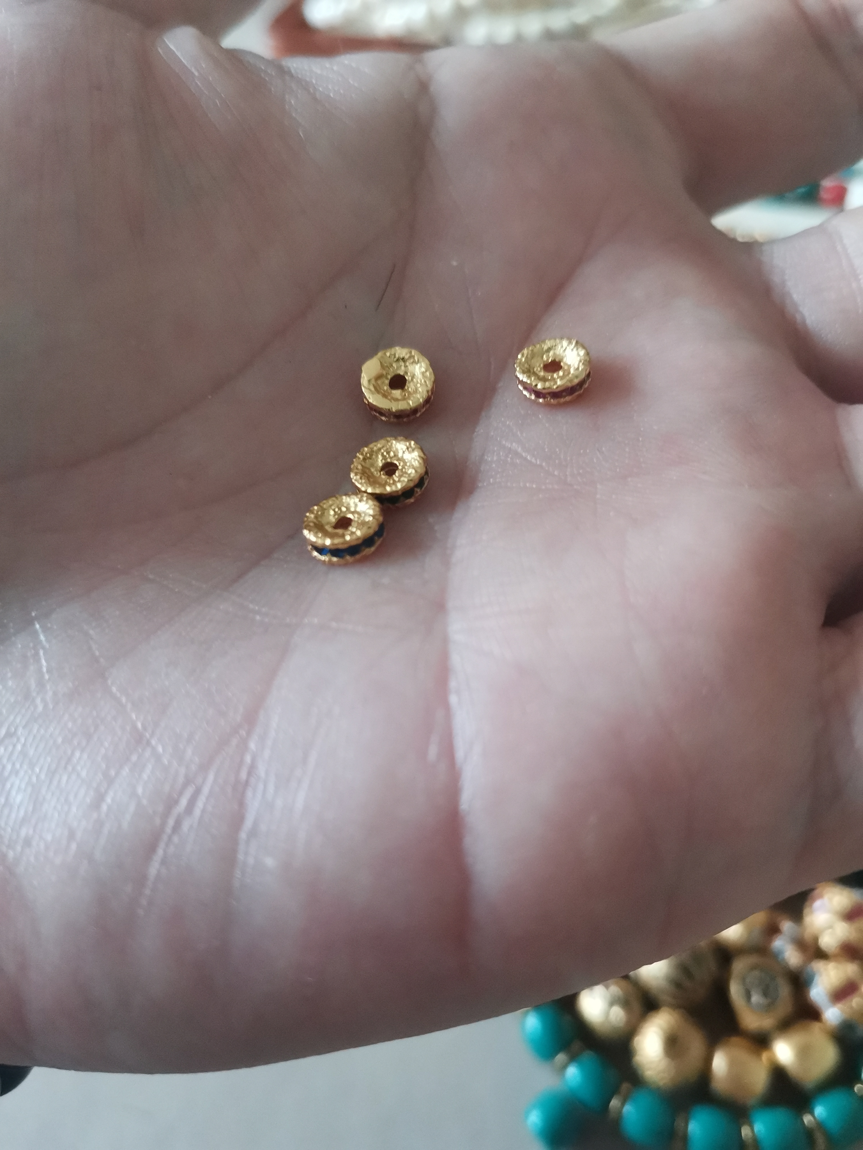 925银银制品 配饰隔片6mm黑2红2