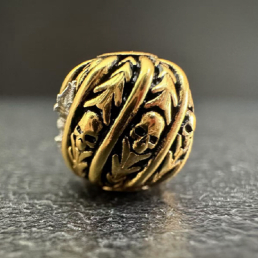 925银银制品 凯旋配饰一个黑金色复古民族风中古