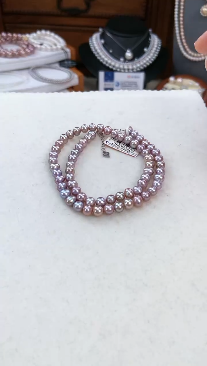 【闪购商品】淡水珍珠项链未镶嵌无核极光6mm天然珍珠516