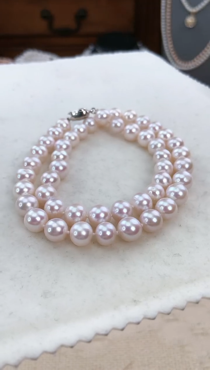 【闪购商品】淡水珍珠项链未镶嵌天然无核极光9mm珍珠564