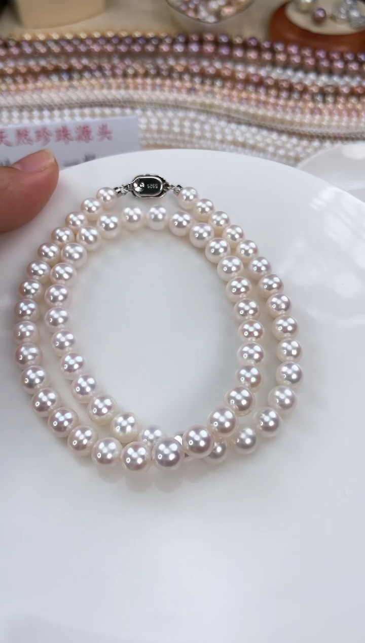 【闪购商品】淡水珍珠项链银S925镶嵌天然珍珠项链