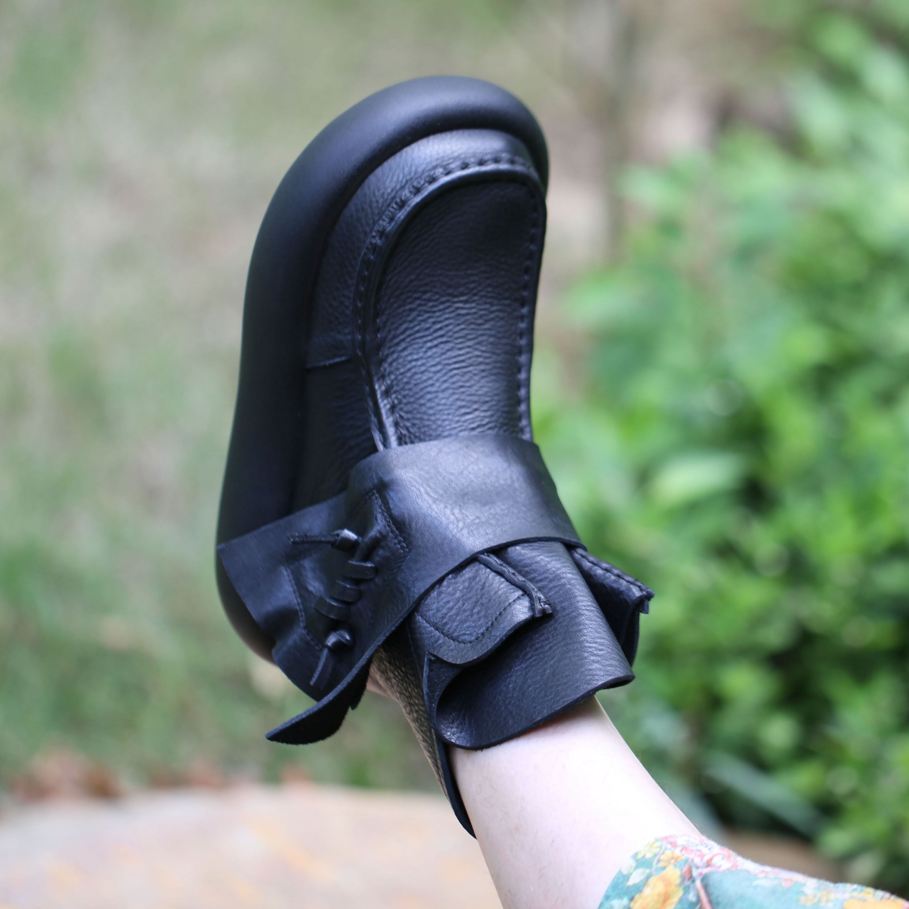 广州复古乐福鞋厚底增高鞋系带休闲板鞋666-21