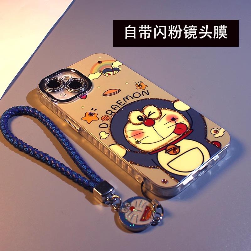 卡通叮当猫适用iPhone16ProMax手机壳15全包镜头膜14防摔13可爱12