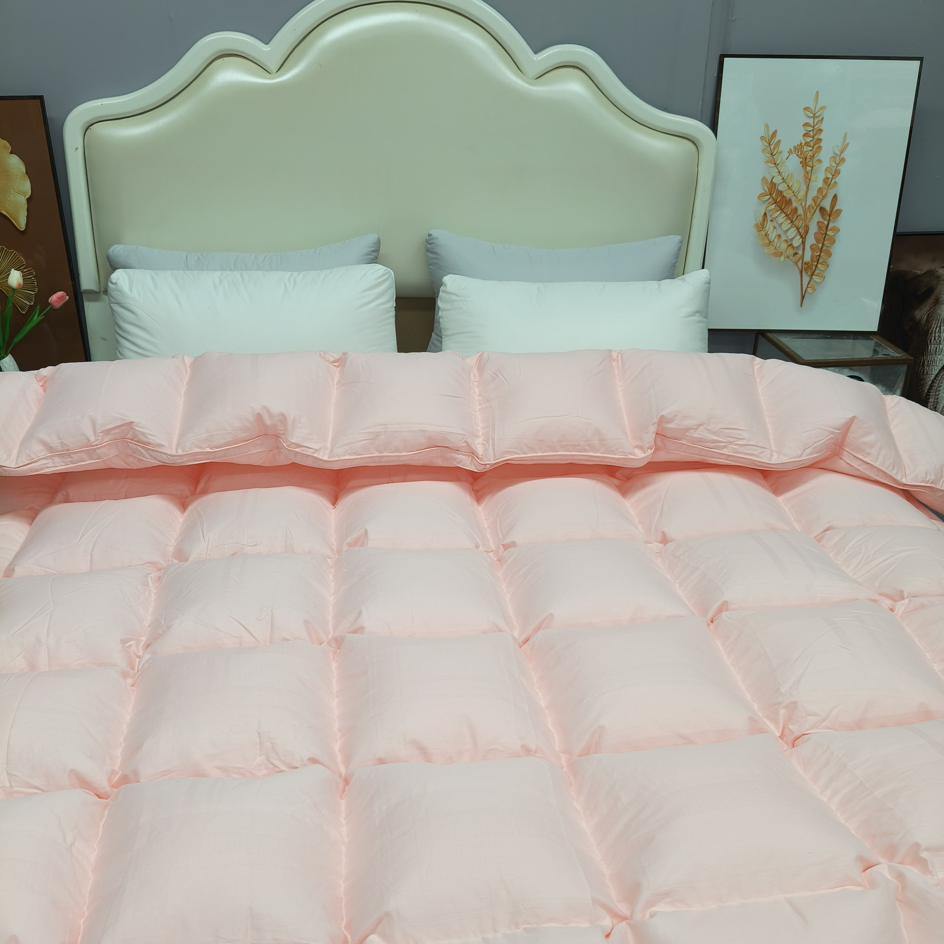 【新款莫兰迪系列】全棉双层双边自充绒被壳经典小提花防钻绒半成品