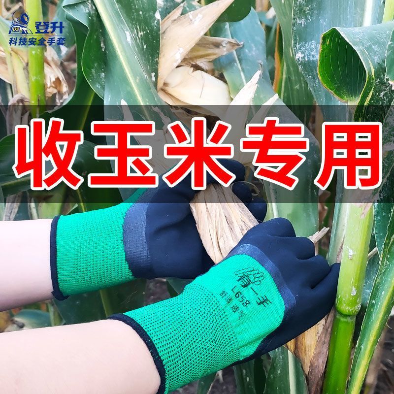 掰玉米专用手套摘收秋收苞米干农活耐磨劳保防滑工地拔草园林下地
