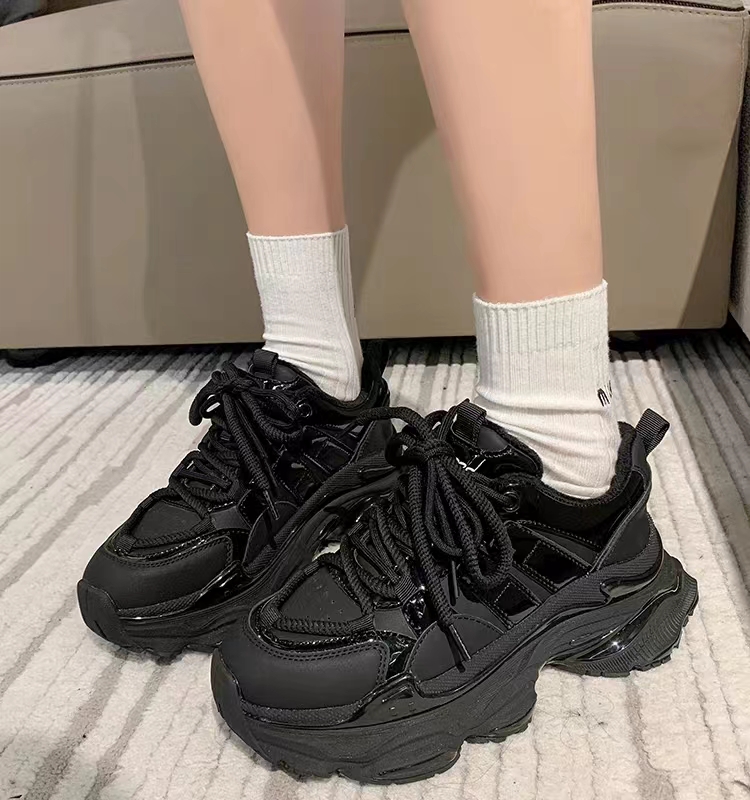 5239 厚底老爹鞋女2023新款秋冬百搭真皮超火炸街显瘦休闲运动鞋