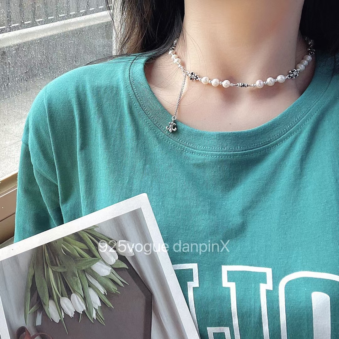 坠链均925银 【七牌银楼】纯银时尚锁骨项链